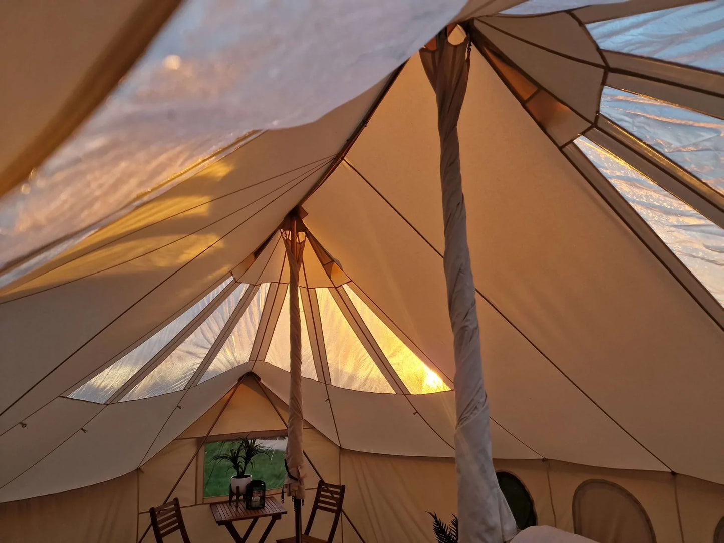 BTV 7 - 6m Emperor Skylight (PVC Roof) XL (1.2m High Walls) Bell Tent with Stove Hole