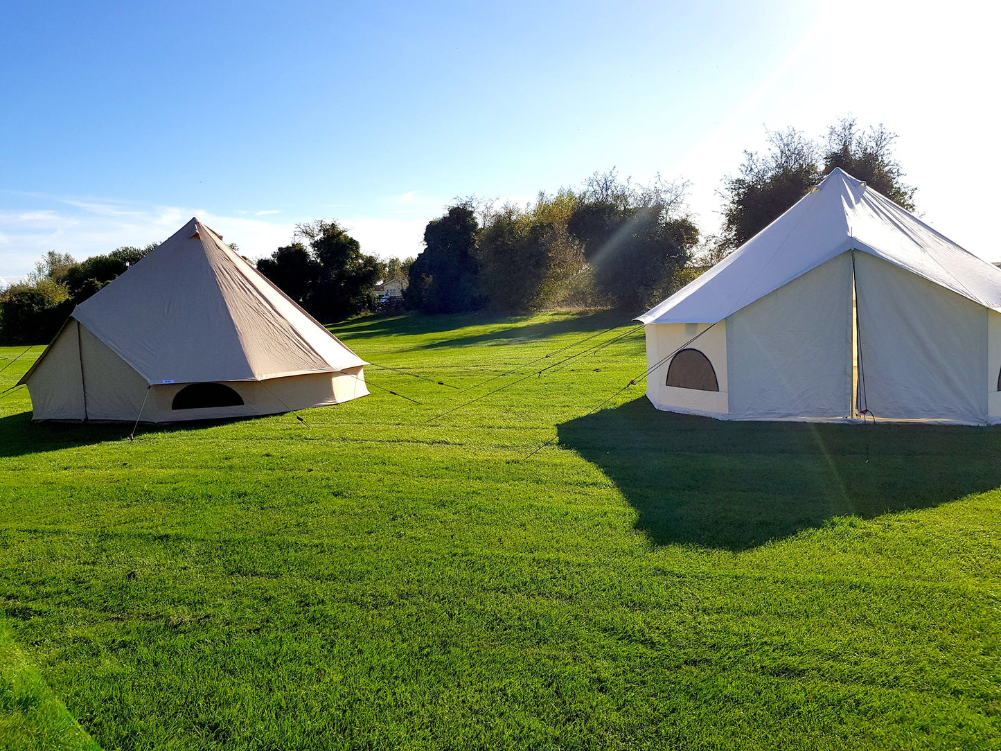 BTV 4 - XL (1.2m High Walls) Water Resistant & Fire Retardant Cotton Canvas Bell Tent With Stove Hole (Single Door)