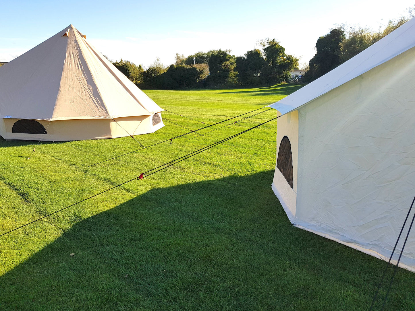 BTV 4 - XL (1.2m High Walls) Water Resistant & Fire Retardant Cotton Canvas Bell Tent With Stove Hole (Single Door)