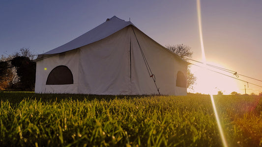 BTV 4 - XL (1.2m High Walls) Water Resistant & Fire Retardant Cotton Canvas Bell Tent With Stove Hole (Single Door)