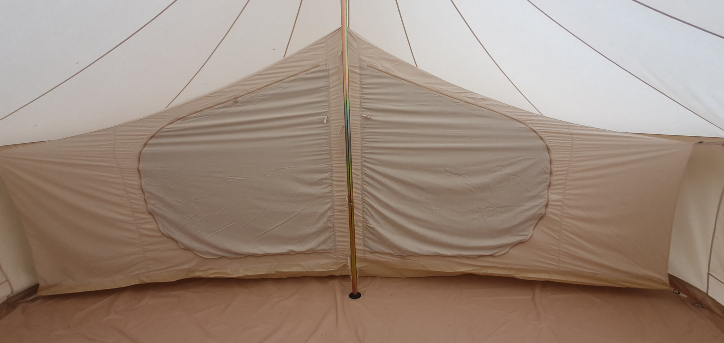 BTV 4 - XL (1.2m High Walls) Water Resistant & Fire Retardant Cotton Canvas Bell Tent With Stove Hole (Single Door)