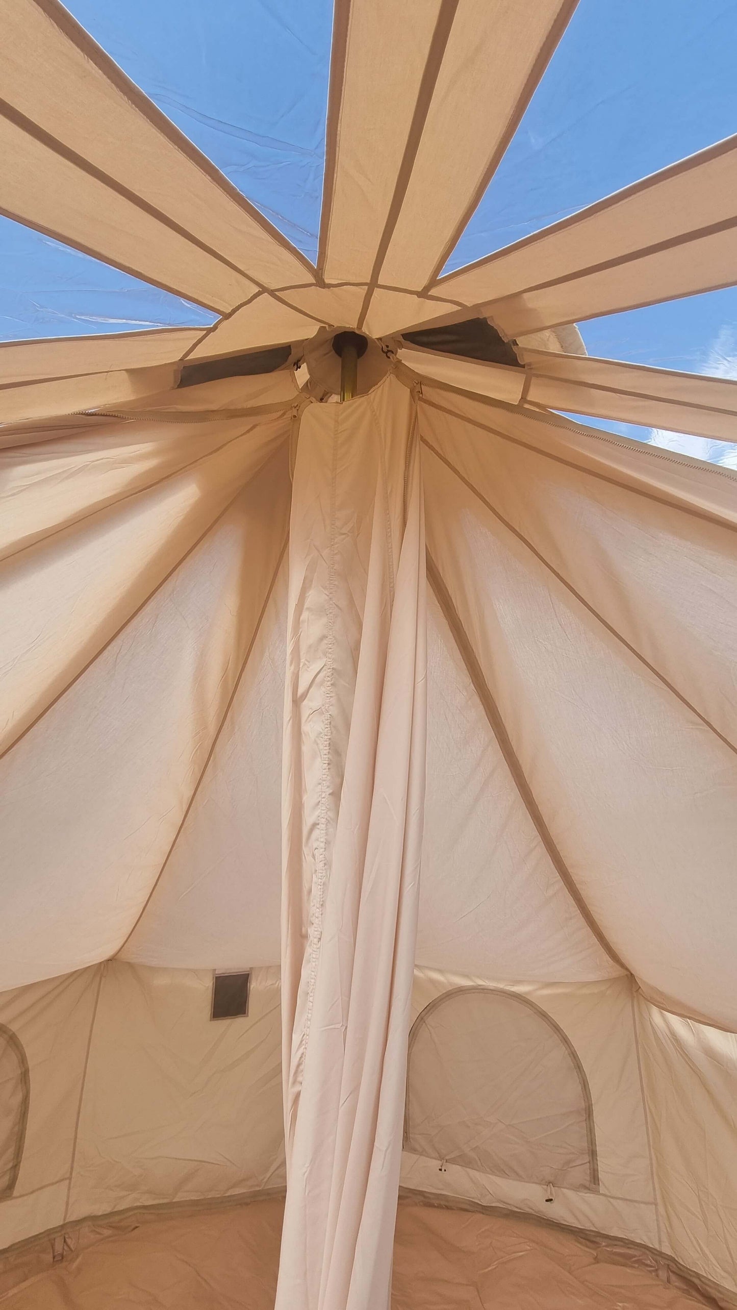 BTV 5 - 5m Skyview (Full PVC Clear Roof) XL (1.2m High Walls) Water Resistant Cotton Canvas Bell Tent