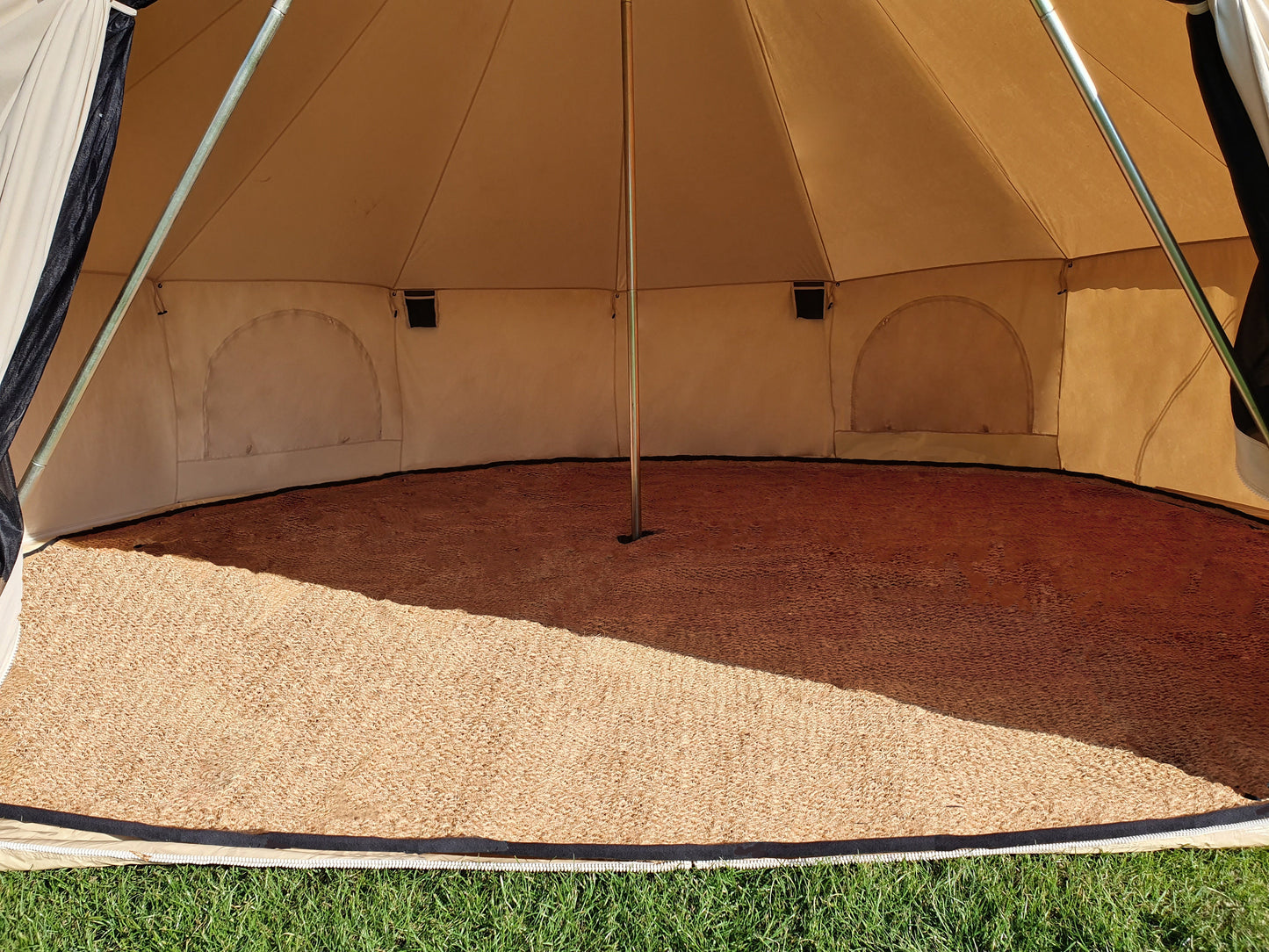 BTV 4 - XL (1.2m High Walls) Water Resistant & Fire Retardant Cotton Canvas Bell Tent With Stove Hole (Single Door)